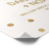 Gold Polka Dots Wedding Willkommen Poster (Ecke)