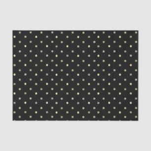 Gold Polka Punkte auf einem schwarzen Hintergrund Seidenpapier