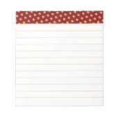 Gold Polka Punkte auf Maroon & White Notepad Notizblock (Vorderseite)