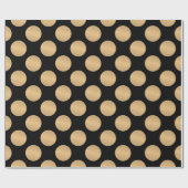 Gold Polka Punkte auf schwarz Geschenkpapier (Flach)