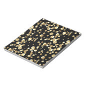 Gold Polka Punkte auf schwarzem Hintergrund . Notizblock (Rotiert)
