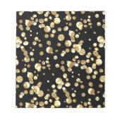 Gold Polka Punkte auf schwarzem Hintergrund . Notizblock (Vorderseite)