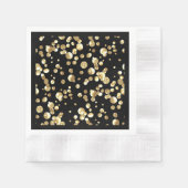 Gold Polka Punkte auf schwarzem Hintergrund . Serviette (Vorderseite)