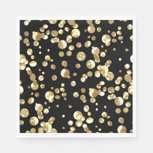 Gold Polka Punkte auf schwarzem Hintergrund . Serviette