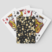Gold Polka Punkte auf schwarzem Hintergrund . Spielkarten (Rückseite)