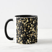 Gold Polka Punkte auf schwarzem Hintergrund . Tasse (Links)