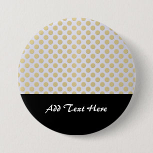 Gold Polka Punkte auf Silber Button