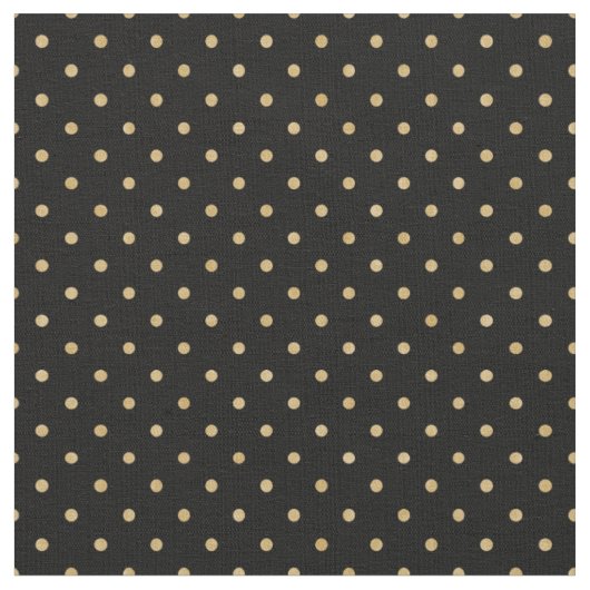 Gold Polka Punkte mit schwarzem Hintergrund Stoff (Nahaufnahme)