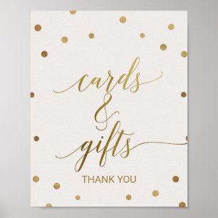 Gold Polka Punktkarten und Geschenkzeichen Poster