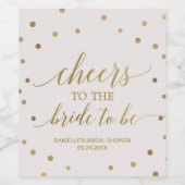 Gold Polka ruft die Braut auf, um zu sein Weinetikett (Einzelnes Label)