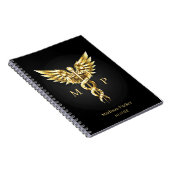 Gold Polygonal Caduceus Notizblock (Rechte Seite)