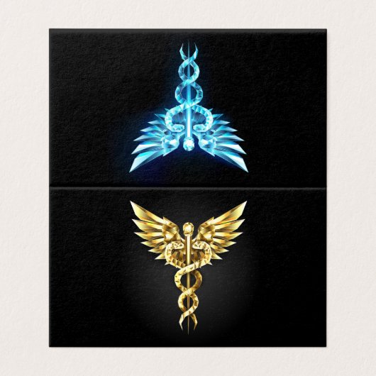 Gold Polygonal Symbol Caduceus (Außenseite Aufgefaltet)