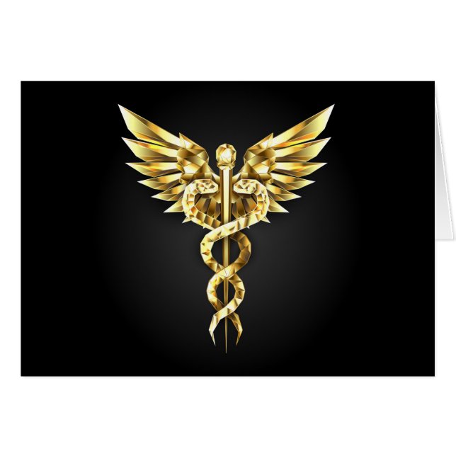 Gold Polygonal Symbol Caduceus (Vorderseite (Horizontal))