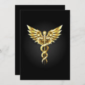 Gold Polygonal Symbol Caduceus Ankündigung (Vorne/Hinten)