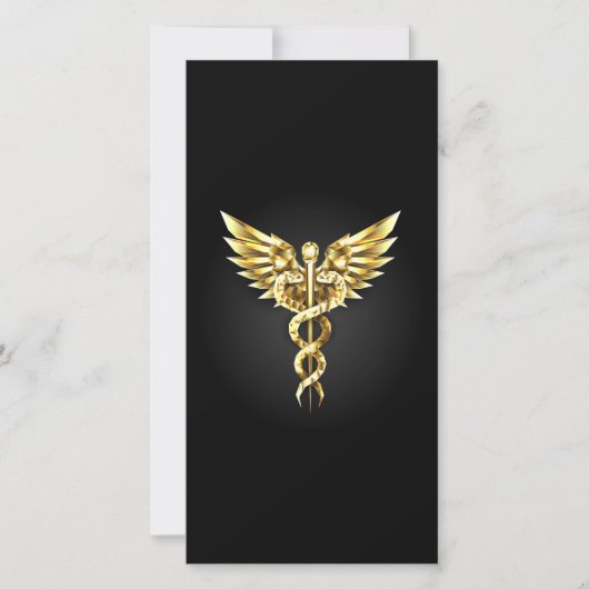 Gold Polygonal Symbol Caduceus Ankündigung (Vorderseite)