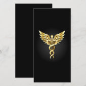 Gold Polygonal Symbol Caduceus Ankündigung (Vorne/Hinten)