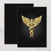 Gold Polygonal Symbol Caduceus Ankündigung (Vorne/Hinten)
