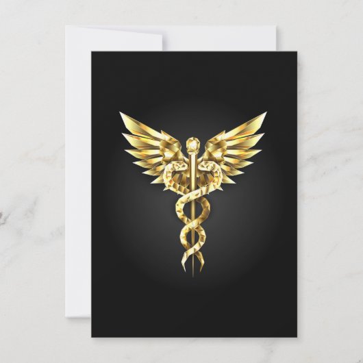 Gold Polygonal Symbol Caduceus Ankündigung (Vorderseite)
