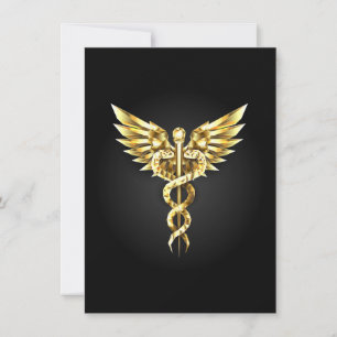 Gold Polygonal Symbol Caduceus Ankündigung