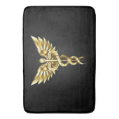 Gold Polygonal Symbol Caduceus Badematte (Vorderseite Vertikal)