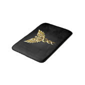 Gold Polygonal Symbol Caduceus Badematte (Schrägansicht)