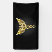 Gold Polygonal Symbol Caduceus Banner (Vertikal)