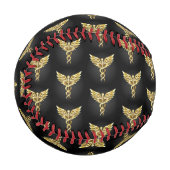 Gold Polygonal Symbol Caduceus Baseball (Vorderseite Links)
