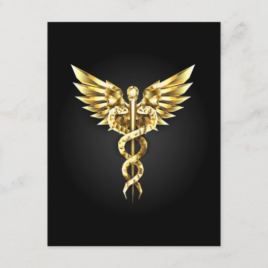 Gold Polygonal Symbol Caduceus Begleitkarte (Vorderseite)
