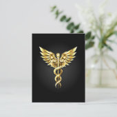 Gold Polygonal Symbol Caduceus Begleitkarte (Stehend Vorderseite)