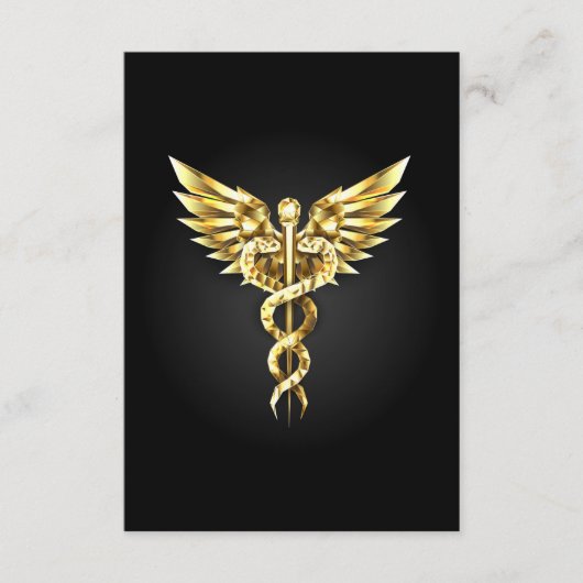Gold Polygonal Symbol Caduceus Begleitkarte (Vorderseite)