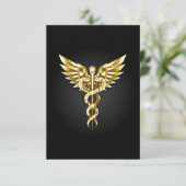 Gold Polygonal Symbol Caduceus Begleitkarte (Stehend Vorderseite)