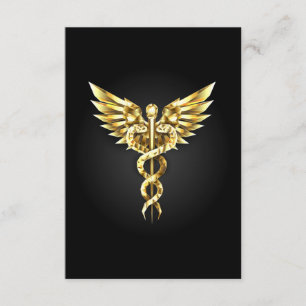 Gold Polygonal Symbol Caduceus Begleitkarte