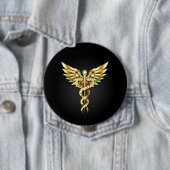 Gold Polygonal Symbol Caduceus Button (Beispiel)