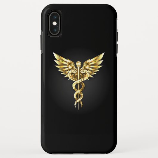 Gold Polygonal Symbol Caduceus Case-Mate iPhone Hülle (Rückseite)