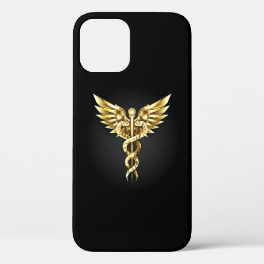 Gold Polygonal Symbol Caduceus Case-Mate iPhone Hülle (Rückseite)
