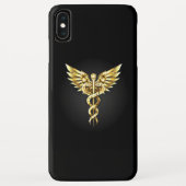 Gold Polygonal Symbol Caduceus Case-Mate iPhone Hülle (Rückseite)