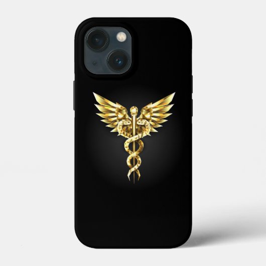Gold Polygonal Symbol Caduceus Case-Mate iPhone Hülle (Rückseite)