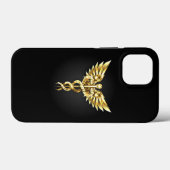 Gold Polygonal Symbol Caduceus Case-Mate iPhone Hülle (Rückseite (Horizontal))
