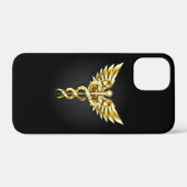 Gold Polygonal Symbol Caduceus Case-Mate iPhone Hülle (Rückseite (Horizontal))