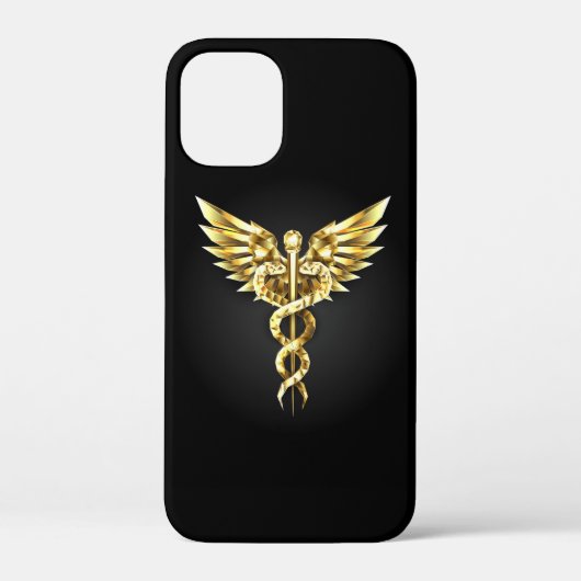 Gold Polygonal Symbol Caduceus Case-Mate iPhone Hülle (Rückseite)