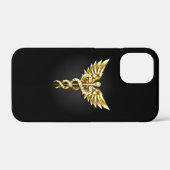 Gold Polygonal Symbol Caduceus Case-Mate iPhone Hülle (Rückseite (Horizontal))