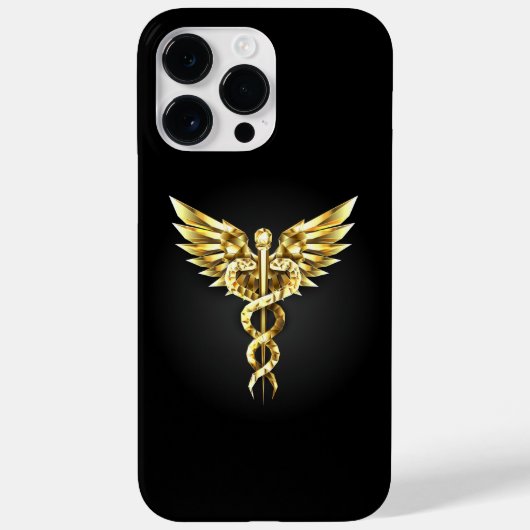Gold Polygonal Symbol Caduceus Case-Mate iPhone Hülle (Rückseite)