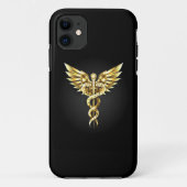 Gold Polygonal Symbol Caduceus Case-Mate iPhone Hülle (Rückseite)