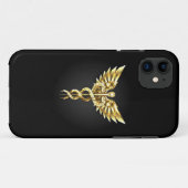 Gold Polygonal Symbol Caduceus Case-Mate iPhone Hülle (Rückseite (Horizontal))