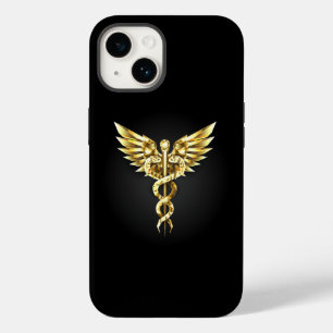 Gold Polygonal Symbol Caduceus Case-Mate iPhone 14 Hülle