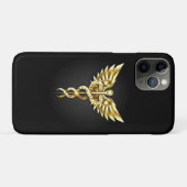 Gold Polygonal Symbol Caduceus Case-Mate iPhone Hülle (Rückseite (Horizontal))
