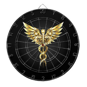 Gold Polygonal Symbol Caduceus Dartscheibe
