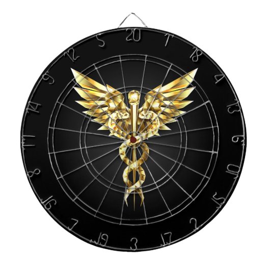 Gold Polygonal Symbol Caduceus Dartscheibe (vorne)