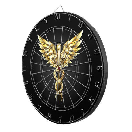 Gold Polygonal Symbol Caduceus Dartscheibe (Vorderseite rechts)