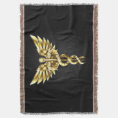 Gold Polygonal Symbol Caduceus Decke (Vorderseite Vertikal)